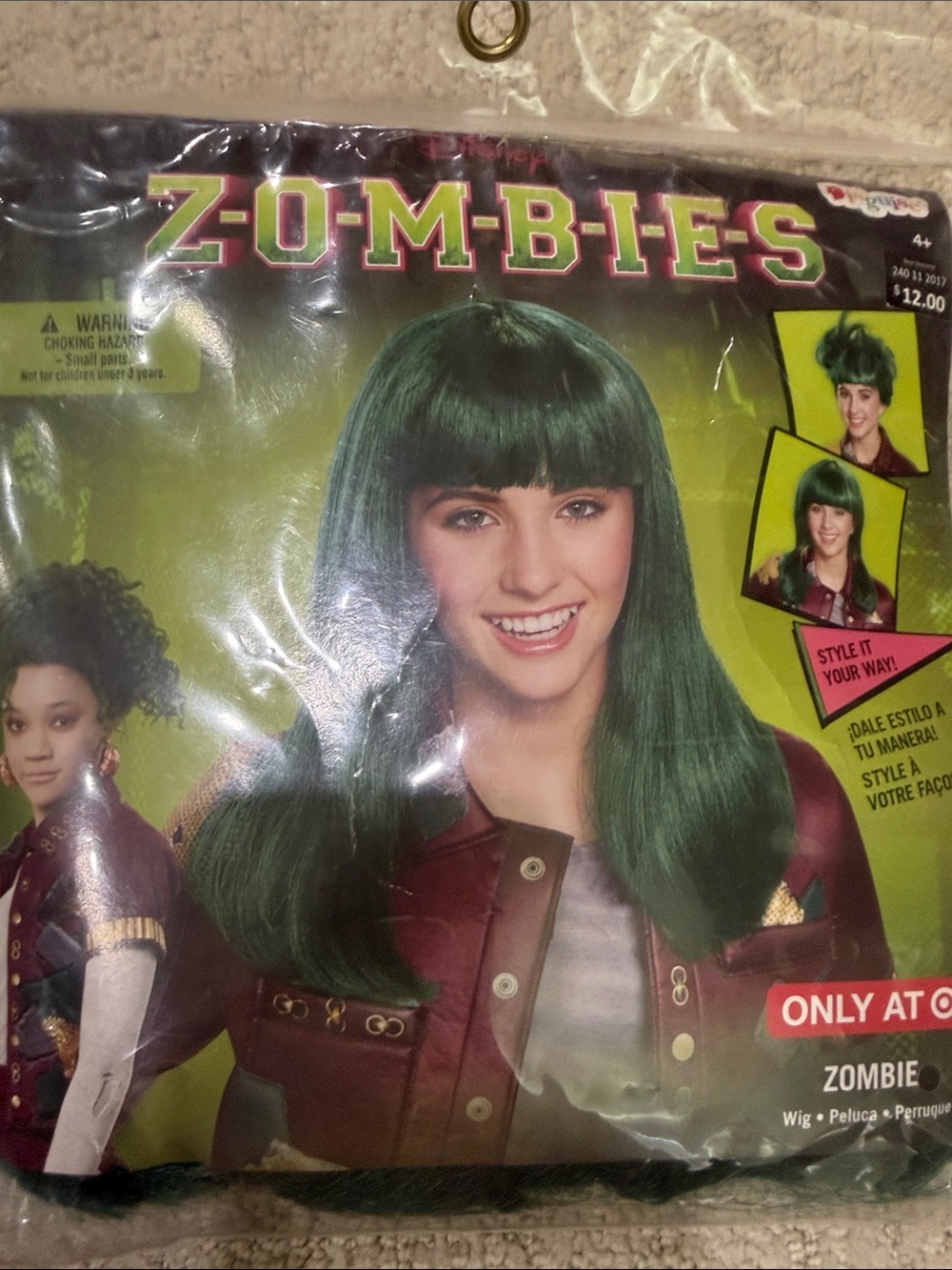 Disguise Zombies Green Costume Wig for Kids